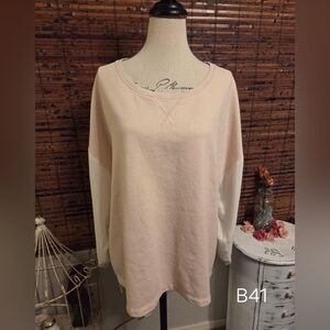 LOFT Cream and White Sweatshirt